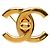 Spilla Logo Turnlock Coco Mark di Chanel D'oro