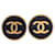 Orecchini a clip rotondi Coco Mark di Chanel Nero D'oro