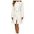 Carla G. Trench blanco Carla G con cinturón y cremalleras doradas Gold hardware