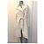Carla G. Trench blanco Carla G con cinturón y cremalleras doradas Gold hardware - vista 3