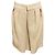Falda midi beige con pliegues frontales Versace