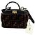Borsa Fendi Peekaboo Iconic Mini Shearling FF Zucca Nero Arancione