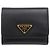 Billetera Tri-Fold Triangle Saffiano de Prada Negro