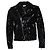 Giacca in pelle di agnello con paillettes nera di Saint Laurent
