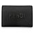 Fendi Leder Logo Hardware Bi-Fold Visitenkartenhalter Schwarz Metallisch