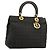 Christian Dior Borsa Lady Dior Canage in nylon nero e oro Auth BA12261 D'oro