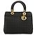 Christian Dior Borsa Lady Dior Canage in nylon nero e oro Auth BA12261 D'oro - vista 13
