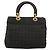 Christian Dior Borsa Lady Dior Canage in nylon nero e oro Auth BA12261 D'oro - vista 2