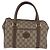 Borsa Boston in PVC beige e oro della linea Sherry GG Supreme di GUCCI Auth ep14457 D'oro - vista 13
