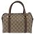 Borsa Boston in PVC beige e oro della linea Sherry GG Supreme di GUCCI Auth ep14457 D'oro - vista 2
