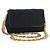 CHANEL Borsa a Spalla Matelassé Catena Satin Nero Oro CC Auth 168914V D'oro