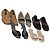 LOUIS VUITTON Monogram Mini Schuhe Leder 5 Set Schwarz Beige Marine LV Auth 174780 Marineblau
