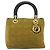 Christian Dior Borsa Lady Dior Canage in nylon verde e oro Auth BA12259 D'oro - vista 13