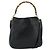 Borsa a Spalla Gucci Bamboo in Pelle 2 in 1 Nero Oro 001 1998 1638 Auth ep14094