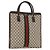 Borsa tote Gucci GG Supreme Web Sherry Line in PVC beige e oro 010 378 Auth ep14443 D'oro