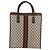 Borsa tote Gucci GG Supreme Web Sherry Line in PVC beige e oro 010 378 Auth ep14443 D'oro - vista 2