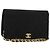 CHANEL Borsa a Spalla Matelassé Catena Cotone Nero Oro CC Auth bs34514 D'oro