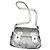 Edge Céline Celine Bolso de hombro de nailon plateado y cuero blanco Plata