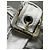 Edge Céline Celine Bolso de hombro de nailon plateado y cuero blanco Plata - vista 8