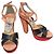 Sandali con tacco a blocco Jimmy Choo Tiber - Nero/Rosso/Pesca