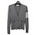 Thom Browne Asymmetrischer Arm Band Merinowoll-Cardigan in Hellgrau Braun