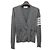 Thom Browne Asymmetrischer Arm Band Merinowoll-Cardigan in Hellgrau Braun - Ansicht 13
