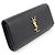 Saint Laurent Clutch Classica Cassandra in Pelle Grana Nera Nero - vista 4