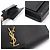 Saint Laurent Clutch Classica Cassandra in Pelle Grana Nera Nero - vista 7