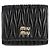 Miu Miu Billetera bi-fold de cuero Napa negra Negro