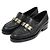 Chanel Mocassini da donna in pelle di vitello nera con medaglione dorato Nero - vista 3