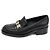 Chanel Mocassini da donna in pelle di vitello nera con medaglione dorato Nero - vista 4