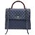 Chanel Borsa a spalla Coco Handle con catena, grande, collezione blu