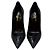 Saint Laurent Pumps Opium in Pelle Verniciata Nera e Oro Nero - vista 3