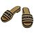 Chanel Lambskin Embroidered Logo Mule Sandals Brown