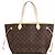 Louis Vuitton Borsa a Spalla Monogram Beige Neverfull MM Marrone