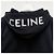 Céline Giacca con cappuccio zip loose con stampa logo a schermo bianco e nero - vista 15