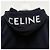 Céline Giacca con cappuccio zip loose con stampa logo a schermo bianco e nero - vista 6