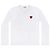 Comme Des Garcons Langarm-T-Shirt mit rotem Herz-Patch AX Weiß