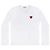 Comme Des Garcons Langarm-T-Shirt mit rotem Herz-Patch AX Weiß - Ansicht 4