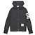 Thom Browne Felpa con cappuccio in jersey loopback con zip e striscia a righe RWB Marrone