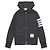 Thom Browne Felpa con cappuccio in jersey loopback con zip e striscia a righe RWB Marrone - vista 4