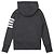 Thom Browne Felpa con cappuccio in jersey loopback con zip e striscia a righe RWB Marrone - vista 5