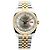 Rolex Relógio combo masculino Datejust com mostrador de dois tons, roda de roleta, data e face branca Prata