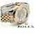 Rolex Relógio combo masculino Datejust com mostrador de dois tons, roda de roleta, data e face branca Prata - vista 24