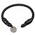 Bottega Veneta Bracciale in pelle intrecciata nera Nero