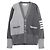 Thom Browne Gestickter Woll-V-Ausschnitt-Cardigan Braun