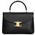 Céline Borsa Nino Media in Pelle di Vitello Morbida Nera Nero
