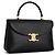 Céline Borsa Nino Media in Pelle di Vitello Morbida Nera Nero - vista 2