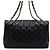 Chanel Bolsa de ombro com corrente dourada e aba única Preto - vista 5