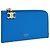 Céline Porta tarjetas con cremallera larga en piel de ternera granulada azul ultra - vista 2